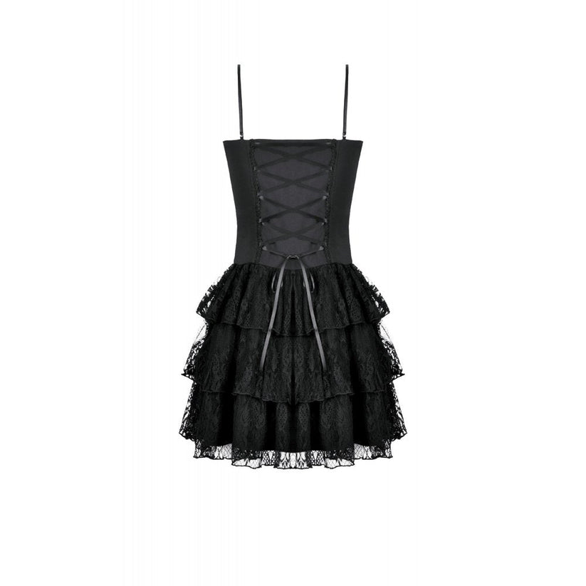 Dark in Love Dress Crimson Shadow Layered Lace Cake UK 8-18 - QHA UK