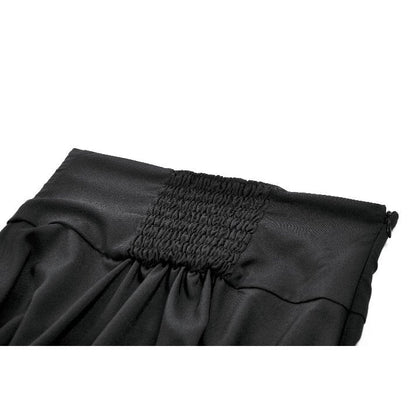 Dark in Love Gothic Skirt Dalaria High-Waist Long Lace Inset Panel - Waistband Detail - QHA UK