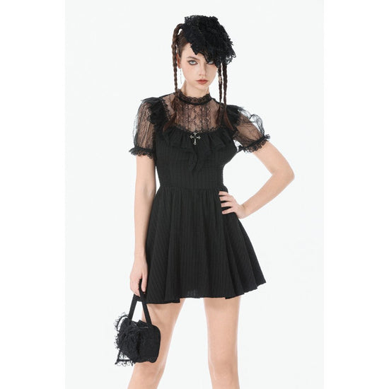 Dark in Love Dress Dark Lace-Framed Silhouette UK 8-18 - QHA UK