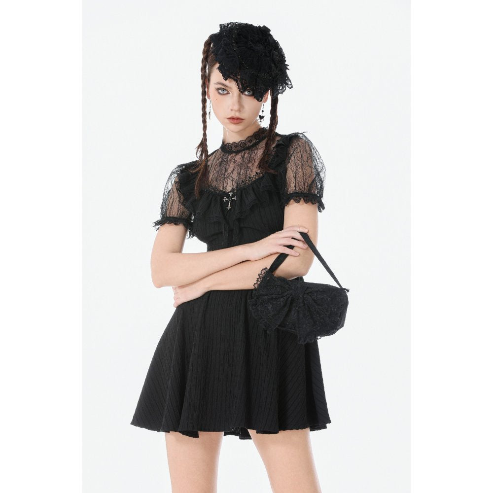 Dark in Love Dress Dark Lace-Framed Silhouette UK 8-18 - QHA UK