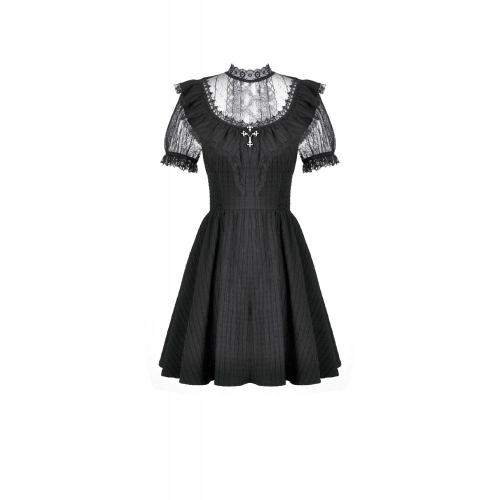 Dark in Love Dress Dark Lace-Framed Silhouette UK 8-18 - QHA UK