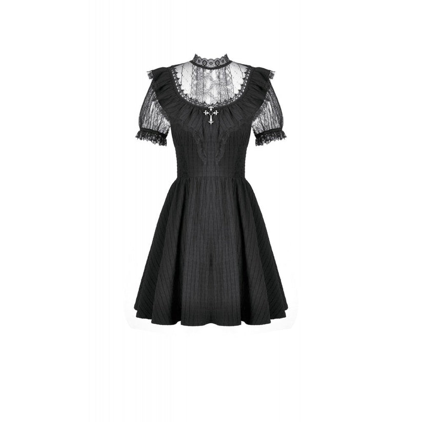 Dark in Love Dress Dark Lace-Framed Silhouette UK 8-18 - QHA UK