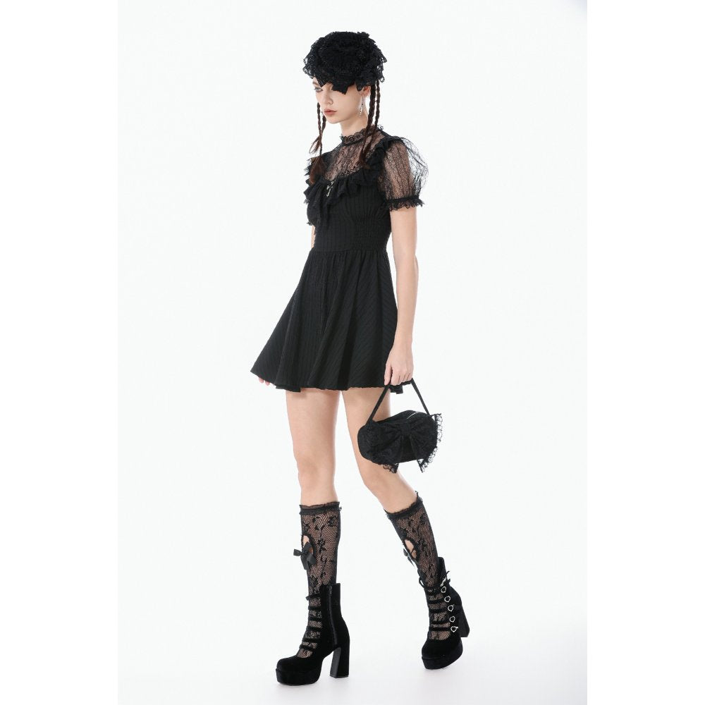 Dark in Love Dress Dark Lace-Framed Silhouette UK 8-18 - QHA UK