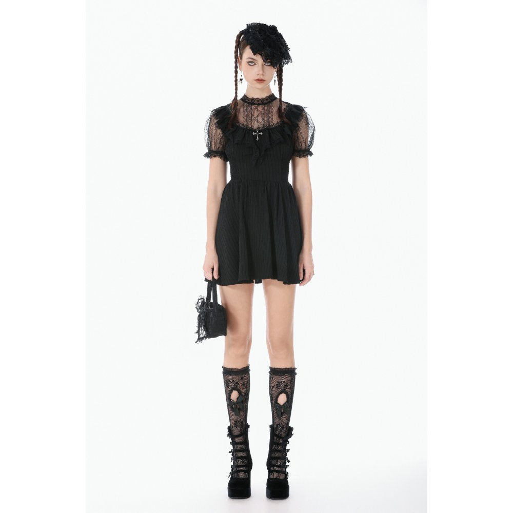 Dark in Love Dress Dark Lace-Framed Silhouette UK 8-18 - QHA UK