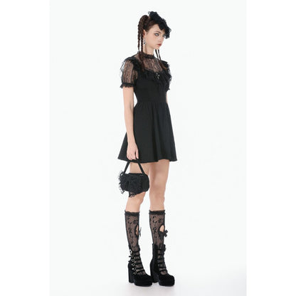 Dark in Love Dress Dark Lace-Framed Silhouette UK 8-18 - QHA UK