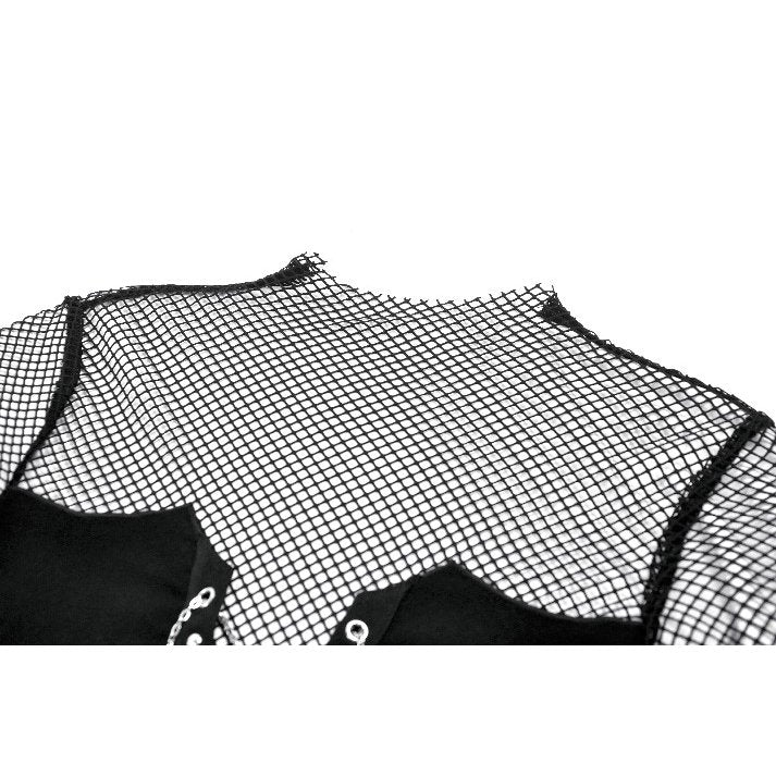 Dark in Love Women's Punk Vest Top Dark Mesh Chain UK 8-18 - QHA UK