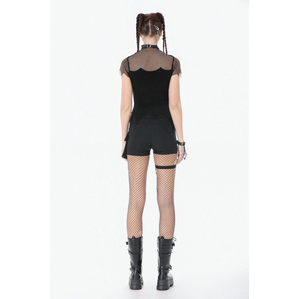 Dark in Love Women's Punk Vest Top Dark Mesh Chain UK 8-18 - QHA UK