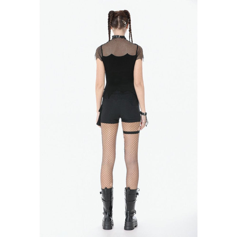 Dark in Love Women's Punk Vest Top Dark Mesh Chain UK 8-18 - QHA UK