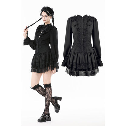 Dark in Love Victorian Mini Dress Desdemona UK 8-18 - QHA UK