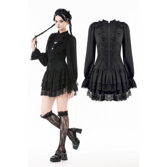 Dark in Love Victorian Mini Dress Desdemona UK 8-18 - QHA UK