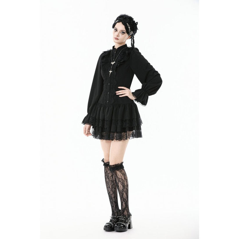 Dark in Love Victorian Mini Dress Desdemona UK 8-18 - QHA UK