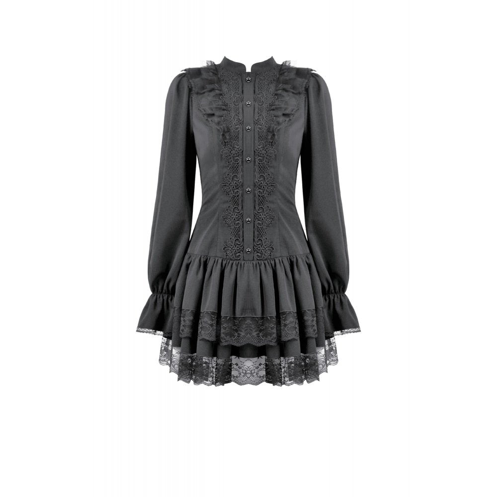 Dark in Love Victorian Mini Dress Desdemona UK 8-18 - QHA UK