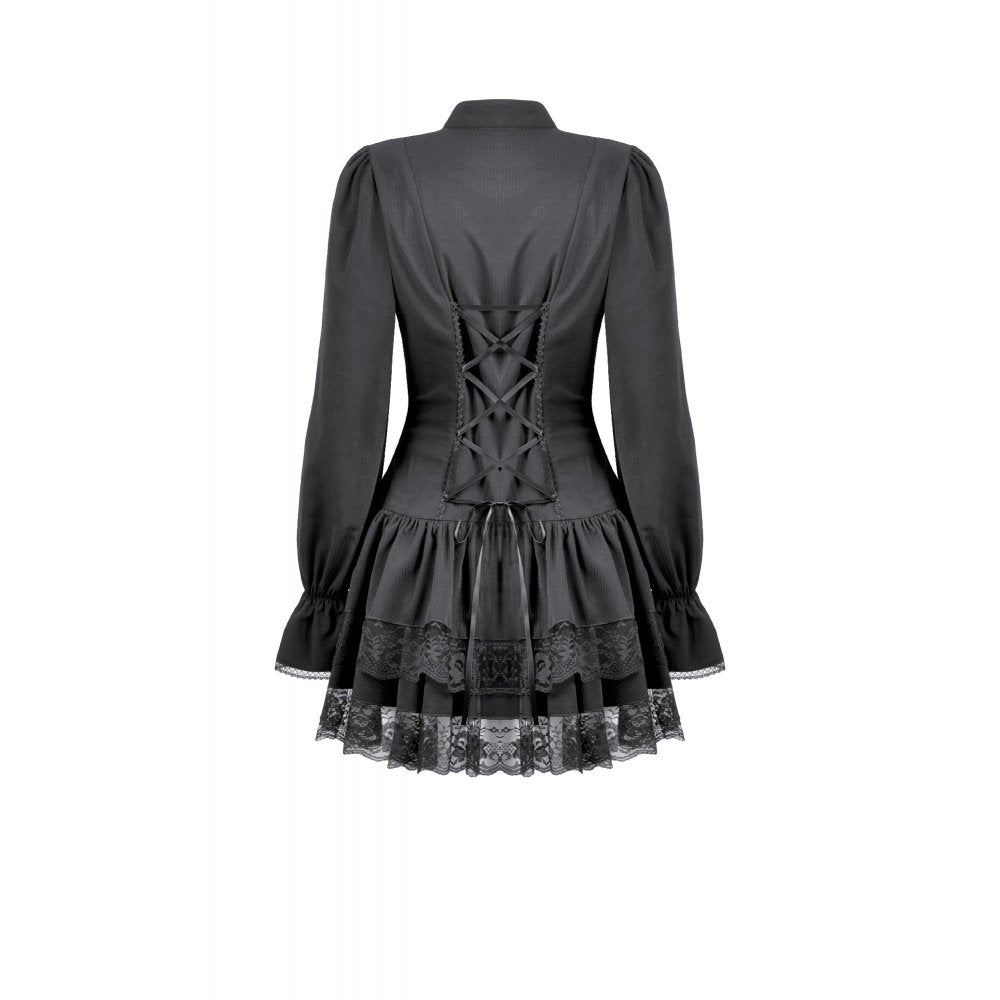 Dark in Love Victorian Mini Dress Desdemona UK 8-18 - QHA UK
