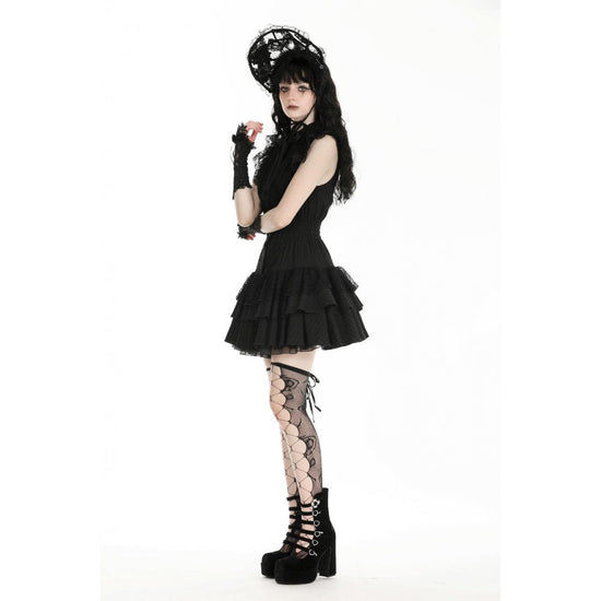 Dark in Love Gothic Dress Diya Sleeveless Tiered UK 8-18 - QHA UK