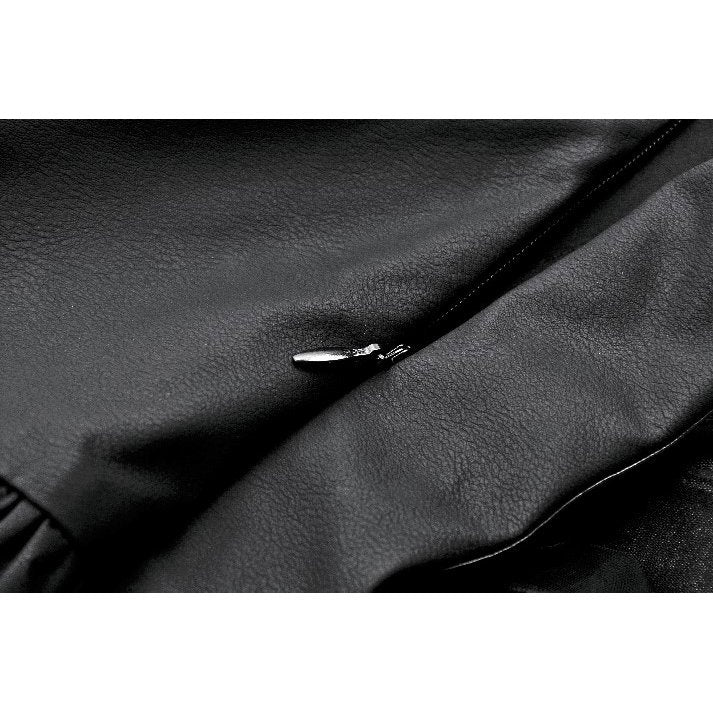Dark in Love Skirt Draven Layered Mesh and Faux Leather Waist Cincher - Waistband Detail - QHA UK