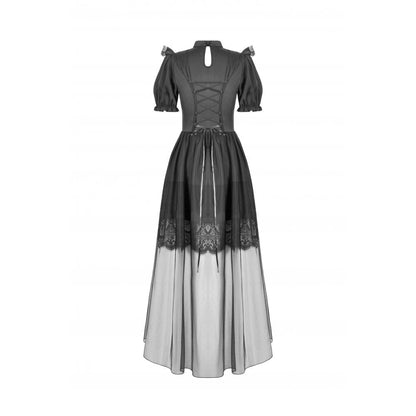 Dark in Love Gothic Dress Ebon Rose High-Low Mesh and Lace UK 8-18 - QHA UK