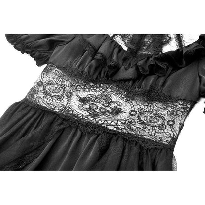 Dark in Love Gothic Dress Ebon Rose High-Low Mesh and Lace UK 8-18 - QHA UK