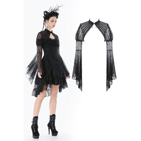 Dark in Love Gothic Cape Elara Lace Shoulder UK 10-22 - QHA UK