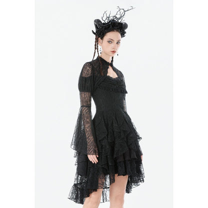 Dark in Love Gothic Cape Elara Lace Shoulder UK 10-22 - QHA UK
