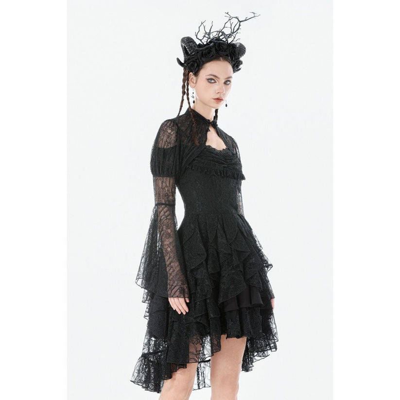 Dark in Love Gothic Cape Elara Lace Shoulder UK 10-22 - QHA UK