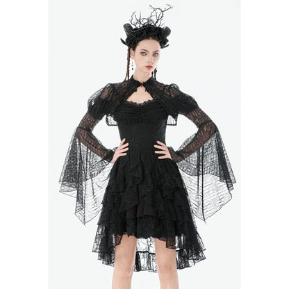 Dark in Love Gothic Cape Elara Lace Shoulder UK 10-22 - QHA UK