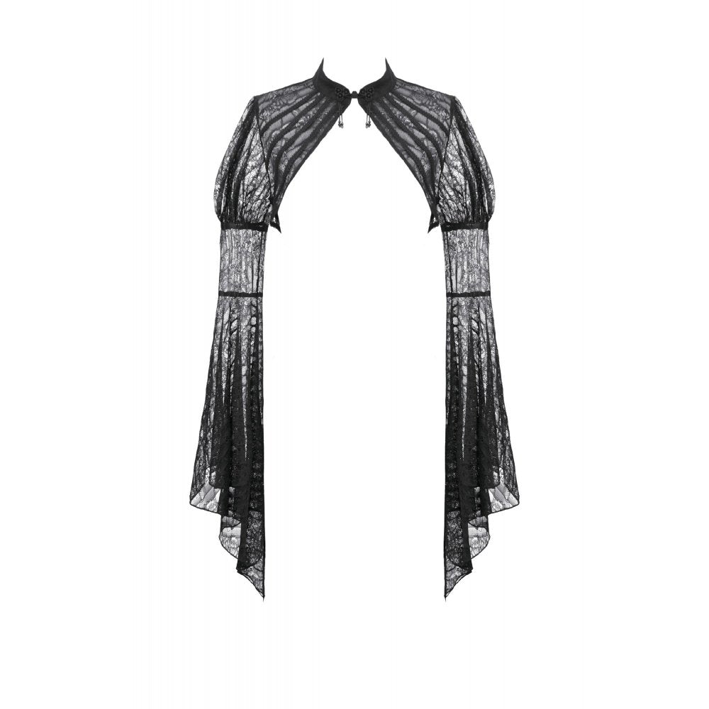Dark in Love Gothic Cape Elara Lace Shoulder UK 10-22 - QHA UK