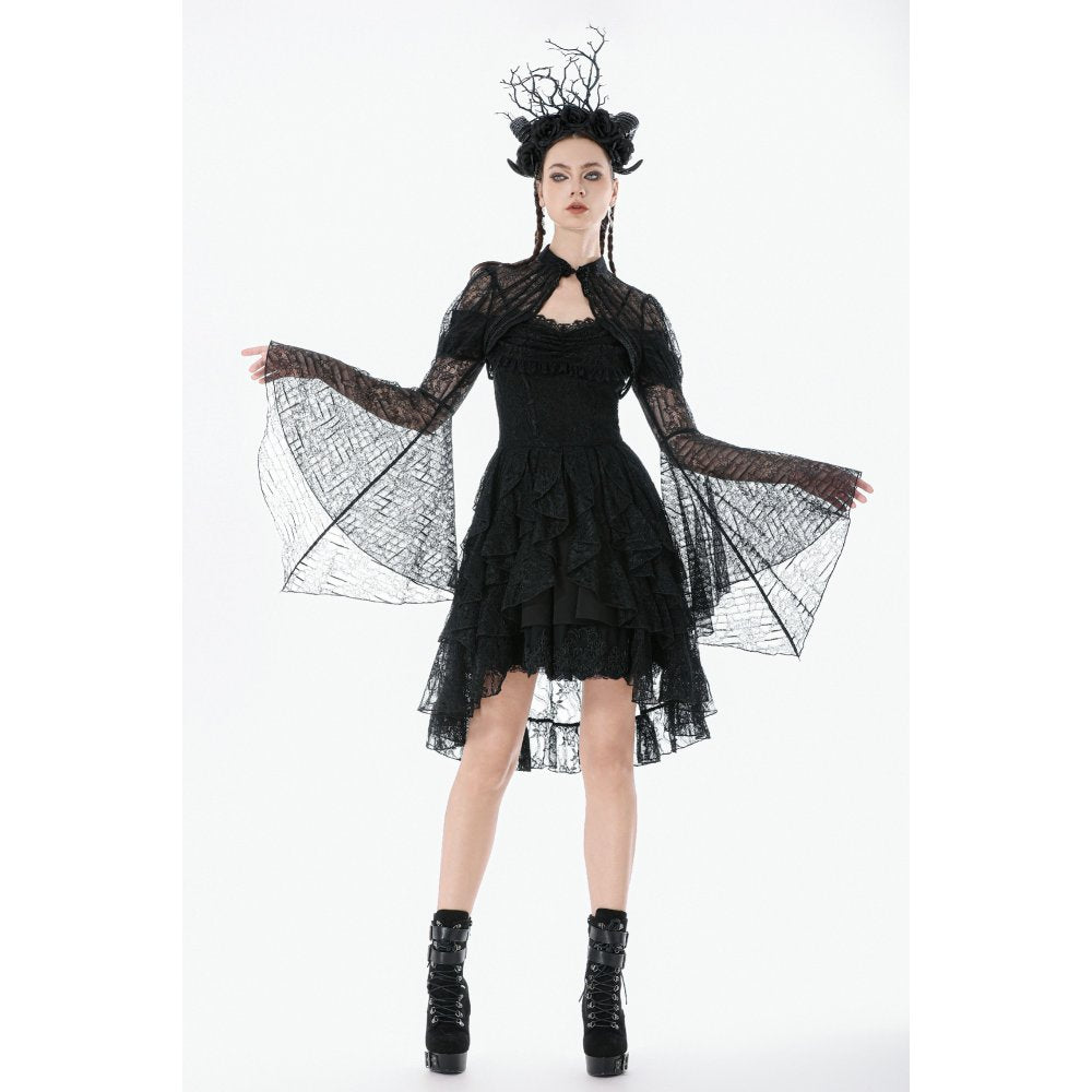 Dark in Love Gothic Cape Elara Lace Shoulder UK 10-22 - QHA UK