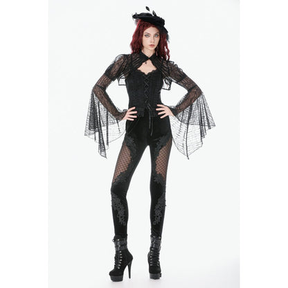 Dark in Love Gothic Cape Elara Lace Shoulder UK 10-22 - QHA UK