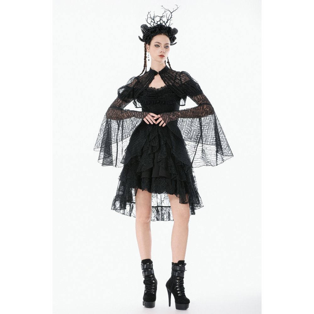 Dark in Love Gothic Cape Elara Lace Shoulder UK 10-22 - QHA UK