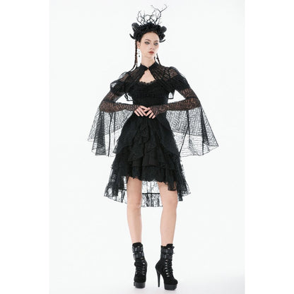 Dark in Love Gothic Cape Elara Lace Shoulder UK 10-22 - QHA UK