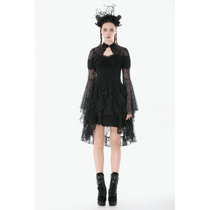 Dark in Love Gothic Cape Elara Lace Shoulder UK 10-22 - QHA UK