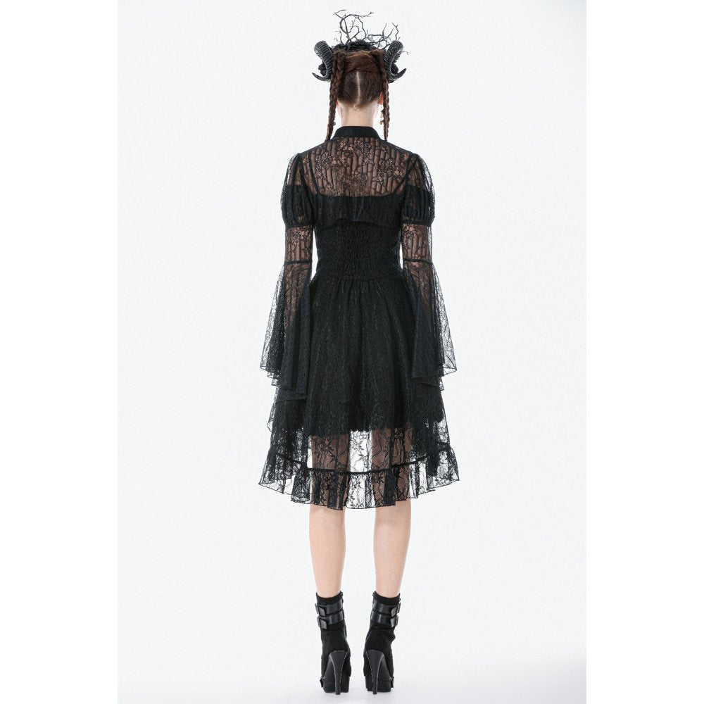 Dark in Love Gothic Cape Elara Lace Shoulder UK 10-22 - QHA UK