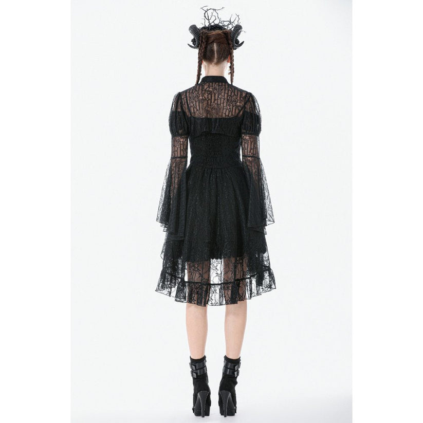 Dark in Love Gothic Cape Elara Lace Shoulder UK 10-22 - QHA UK