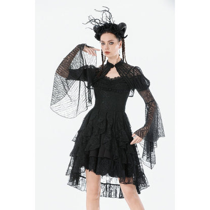 Dark in Love Gothic Cape Elara Lace Shoulder UK 10-22 - QHA UK