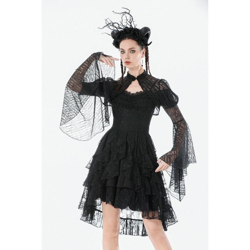 Dark in Love Gothic Cape Elara Lace Shoulder UK 10-22 - QHA UK