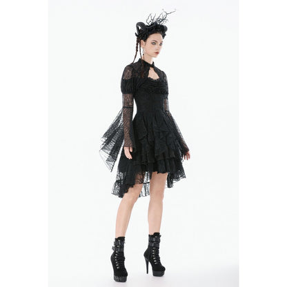 Dark in Love Gothic Cape Elara Lace Shoulder UK 10-22 - QHA UK