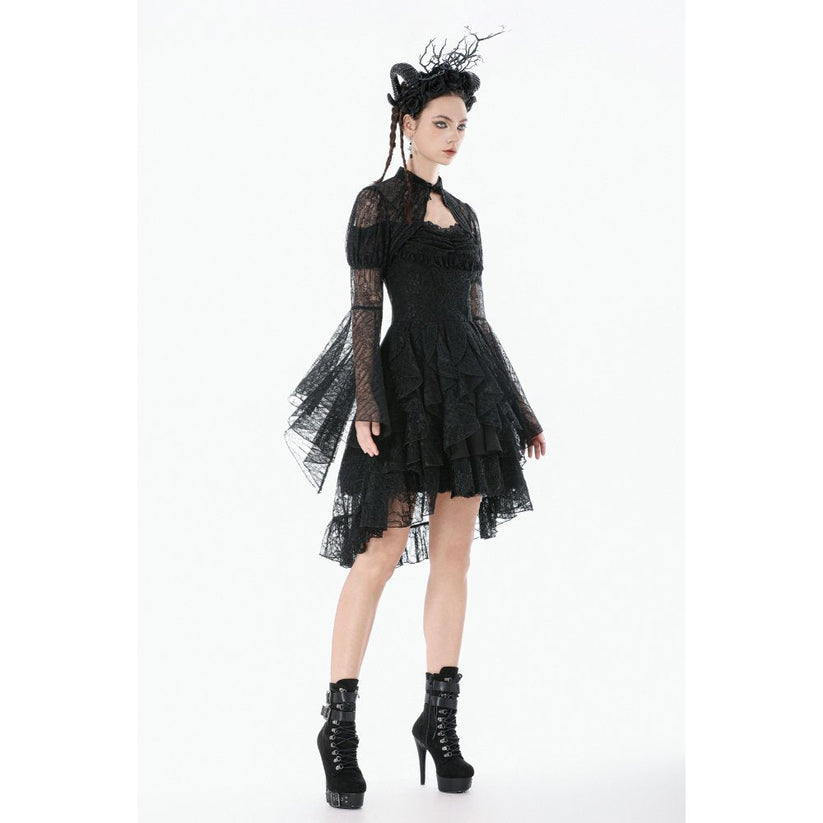 Dark in Love Gothic Cape Elara Lace Shoulder UK 10-22 - QHA UK