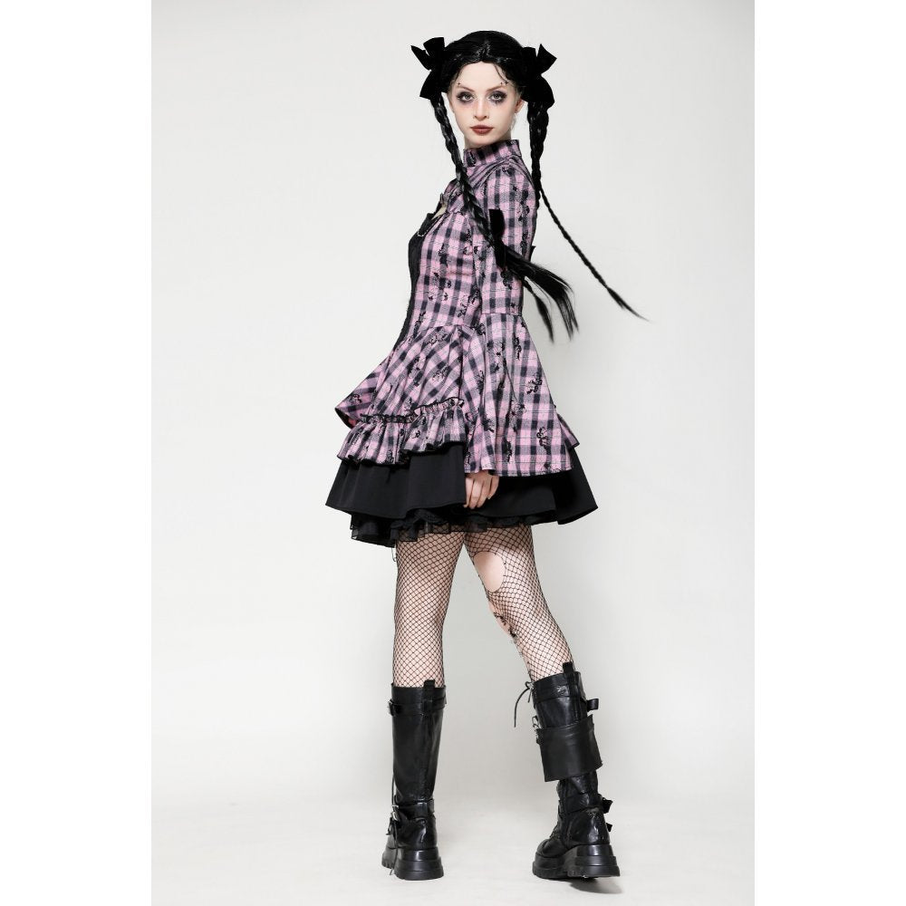 Dark in Love Dress Ellery Big Pink Butterfly Doll Bell-Sleeve UK 8-18 - Sleeve Detail - QHA UK