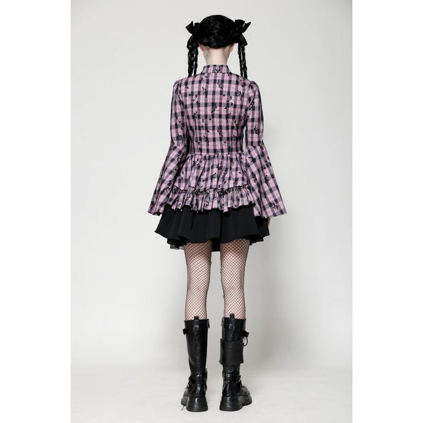 Dark in Love Dress Ellery Big Pink Butterfly Doll Bell-Sleeve UK 8-18 - Sleeve Detail - QHA UK