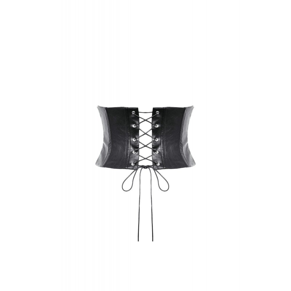 Dark in Love Gothic Belt Elvira Faux Leather Layered Waist UK 10-18 - Waistband Detail - QHA UK