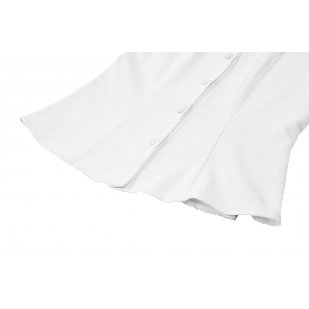 Dark in Love Women's Gothic Blouse Elysia Ruffle Bib Puff-Sleeve White - Sleeve Detail - QHA UK