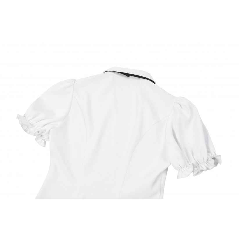 Dark in Love Women's Gothic Blouse Elysia Ruffle Bib Puff-Sleeve White - Sleeve Detail - QHA UK