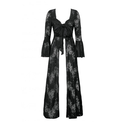 Dark in Love Gothic Robe Emersyn Lace-Trimmed Long UK 8-18 - QHA UK