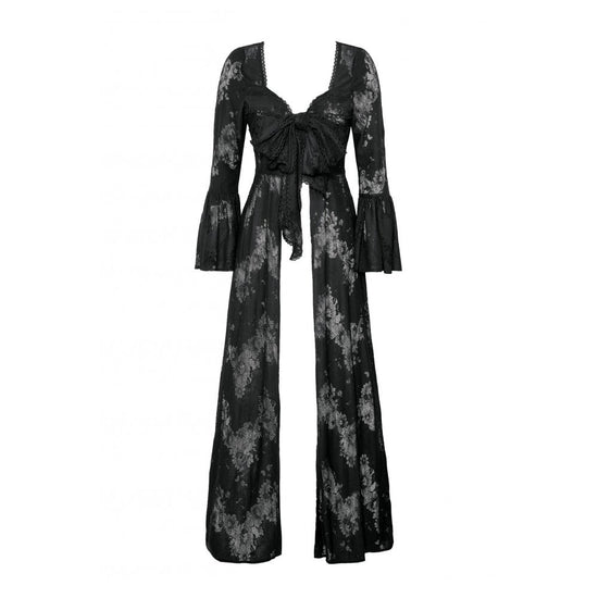 Dark in Love Gothic Robe Emersyn Lace-Trimmed Long UK 8-18 - QHA UK