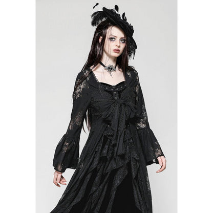 Dark in Love Gothic Robe Emersyn Lace-Trimmed Long UK 8-18 - QHA UK