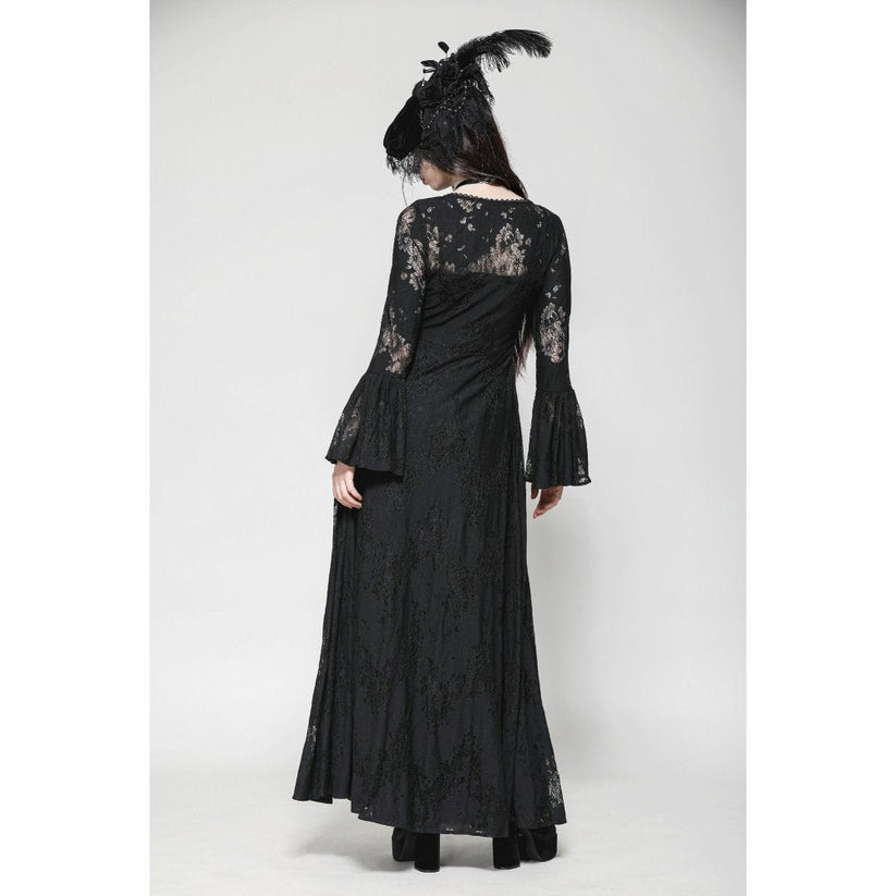 Dark in Love Gothic Robe Emersyn Lace-Trimmed Long UK 8-18 - QHA UK