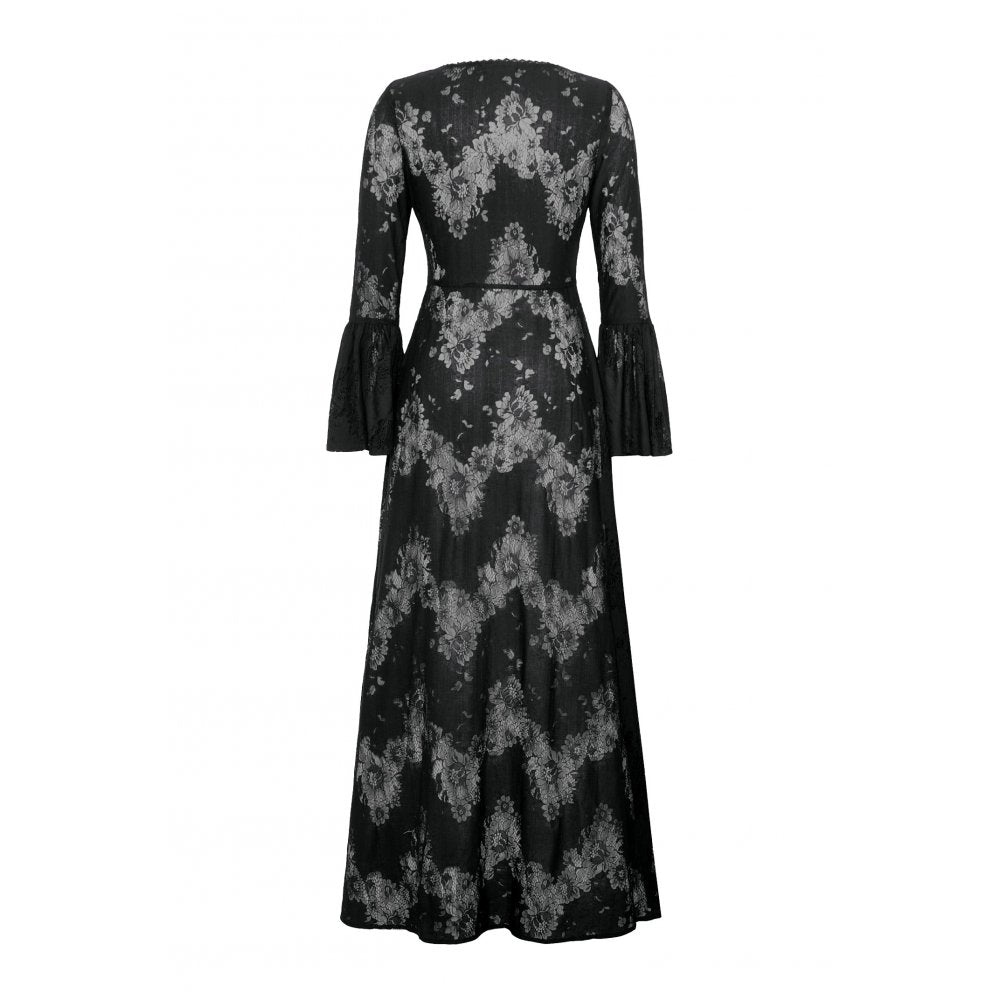 Dark in Love Gothic Robe Emersyn Lace-Trimmed Long UK 8-18 - QHA UK