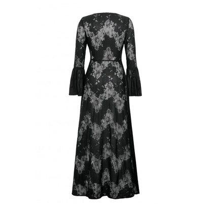 Dark in Love Gothic Robe Emersyn Lace-Trimmed Long UK 8-18 - QHA UK