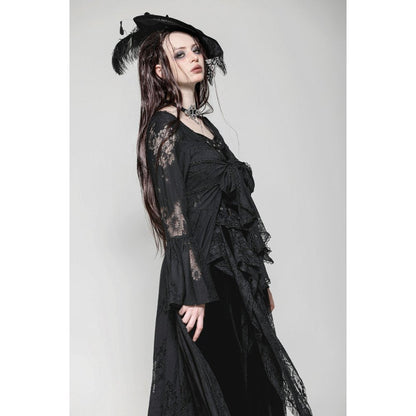 Dark in Love Gothic Robe Emersyn Lace-Trimmed Long UK 8-18 - QHA UK