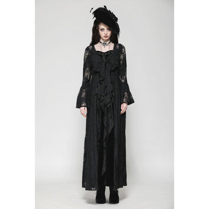 Dark in Love Gothic Robe Emersyn Lace-Trimmed Long UK 8-18 - QHA UK